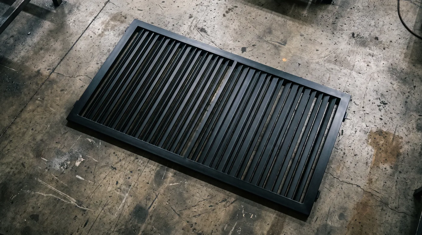 Peça em fabricação na oficina da Serralheria Bravo